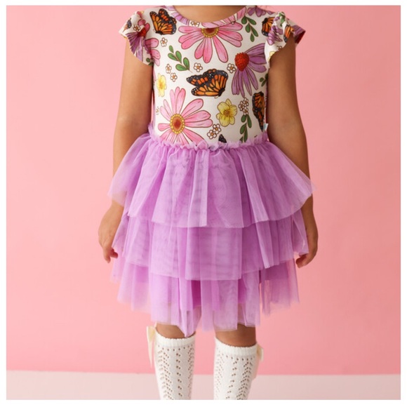 Posh Peanut Kaavia Ruffled Cal Sleeve Tulle Dress - Picture 1 of 4